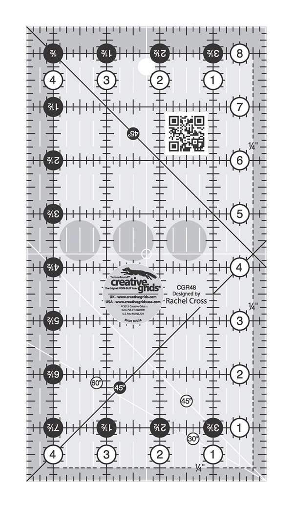 Creative Grids Quilting Ruler 8 1/2in x 24 1/2in CGR824